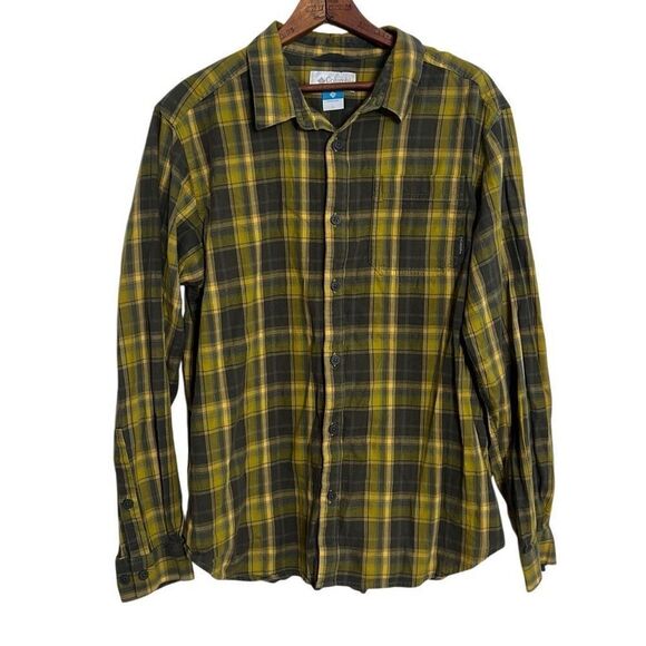 Columbia Plaid Performance Long Sleeve Button Down Shirt Green Size Large - Picture 1 of 6